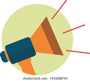 Vector illustration of a megaphone. Information conveyed through loudspeakers.