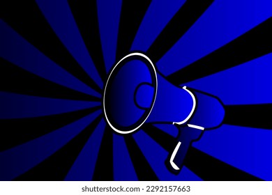 Ilustración vectorial de un megáfono, un altavoz fuerte para anunciar campañas de noticias y marketing