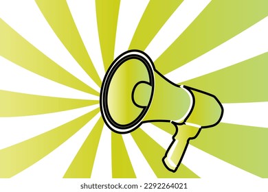 Vector illustration of a megaphone, a loud speaker for announcing news and marketing campaigns