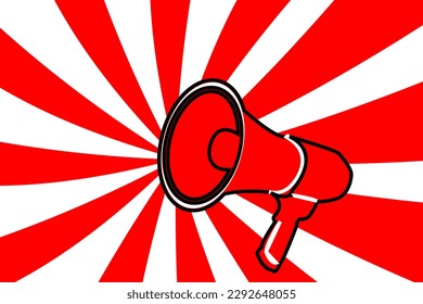 Vector illustration of a megaphone, a loud speaker for announcing news and marketing campaigns