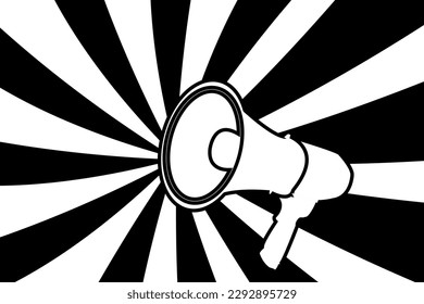 Vector illustration of a megaphone, a loud speaker for announcing news and marketing campaigns