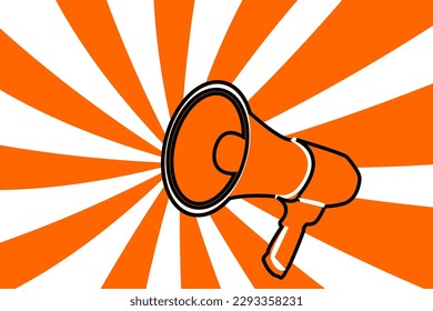 Vector illustration of a megaphone, a loud speaker for announcing news and marketing campaigns