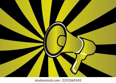 Ilustración vectorial de un megáfono, un altavoz fuerte para anunciar campañas de noticias y marketing
