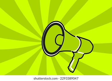Vector illustration of a megaphone, a loud speaker for announcing news and marketing campaigns