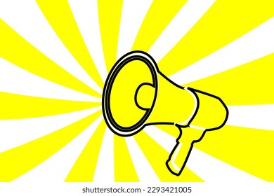 Ilustración vectorial de un megáfono, un altavoz fuerte para anunciar campañas de noticias y marketing
