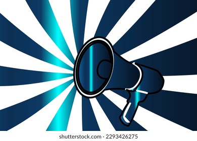 Vektorgrafik eines Megaphones, eines lauten Sprechers für die Ankündigung von Nachrichten- und Marketingkampagnen