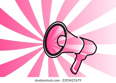 Vector illustration of a megaphone, a loud speaker for announcing news and marketing campaigns