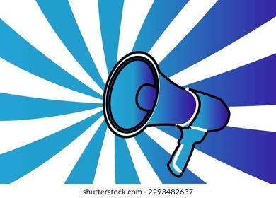 Vector illustration of a megaphone, a loud speaker for announcing news and marketing campaigns