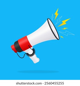 Vector illustration of megaphone and loudspeaker