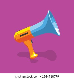 vector illustration of megaphone on purple background