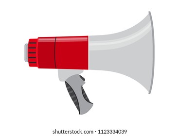 Vector illustration. Megaphone on a white background.