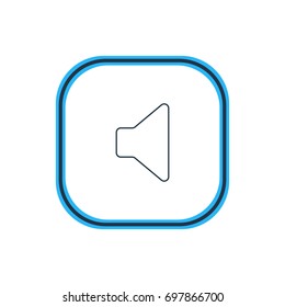 Vector Illustration Of Megaphone Outline. Beautiful Melody Element Also Can Be Used As Speaker  Element.
