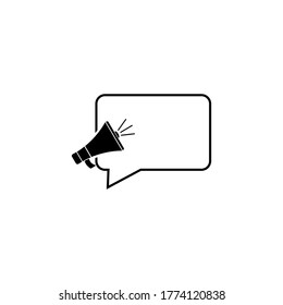 Ilustración vectorial del anuncio del discurso megáfono para las empresas, el comercio electrónico y la promoción de la web
