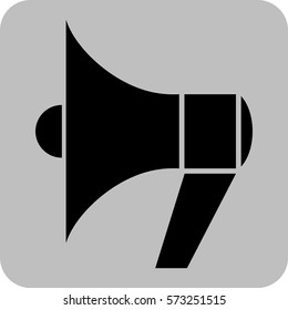 Ilustración vectorial de Megáfono o icono de símbolo en negro
