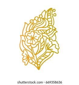 Vector illustration. Mehendi. Plant pattern. Ethnic style.