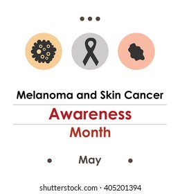 Vector Illustration / Melanoma And Skin Cancer Awareness Month