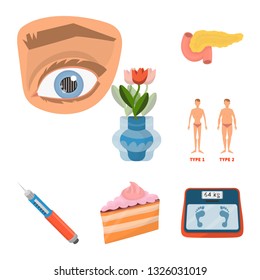 Vector illustration of mellitus and diabetes symbol. Collection of mellitus and diet stock vector illustration.