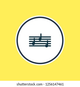 Vector illustration of melody icon line. Beautiful lifestyle element also can be used as music icon element.