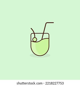 Vector illustration of melon juice which is suitable for use as a sticker, especially in summer. flat design