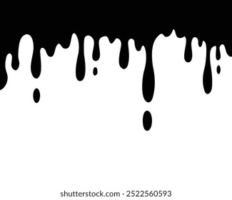 ilustração vetorial de tinta preta derretida em um fundo branco. Perfeito para ferramentas de pintura, recursos, etc