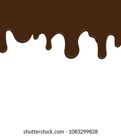 Vector illustration of melted chocolate on white background
