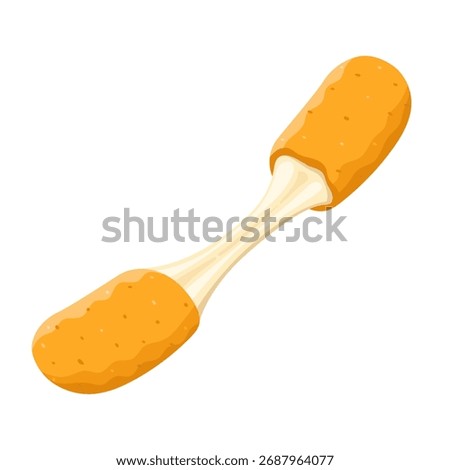 Vector illustration of melted mozzarella sticks