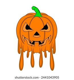 vector illustration of melted pumpkin on a white background