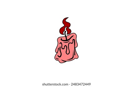 Vector illustration of a melting candle