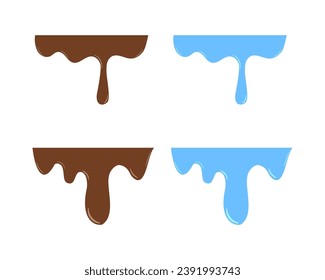 Vector illustration of melting chocolate and water