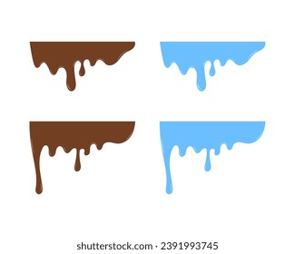 Vector illustration of melting chocolate and water