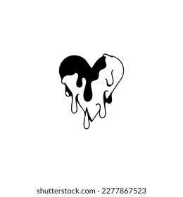vector illustration of melting heart
