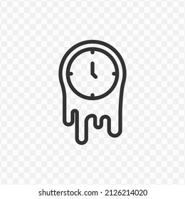 Vector illustration of melting time icon in dark color and transparent background(png).