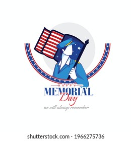 vector illustration of memorial day.