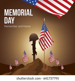 Vector Illustration of Memorial Day.