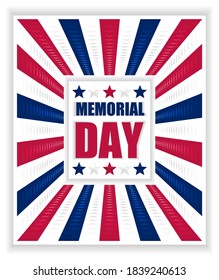 Vector illustration for Memorial Day celebration. Perfect for any use.
