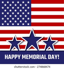 Vector Illustration of memorial day for Design, Website, Background, Banner. America Holiday 26th of May Element Template with Star and Flag.