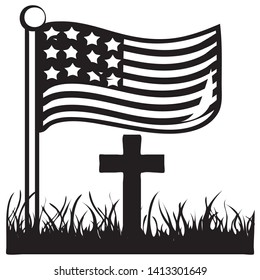 Vector illustration of a Memorial Day icon or symbol