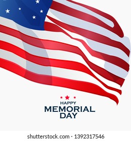 vector illustration of Memorial Day - Remember and honor with USA flag, 