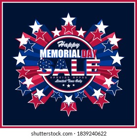 Vector illustration for Memorial Day Sale. Perfect for any use.
