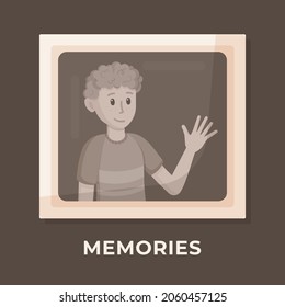 Vector illustration of memories. Memory of the native people. Memories of deceased relatives.  