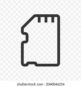Vector illustration of memory icon in dark color and transparent background(png).