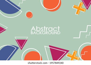 Vector illustration of memphis retro styled geometric shaped template. Perfect for backgrounds for magazine cover, Banner, Poster, Wallpaper.