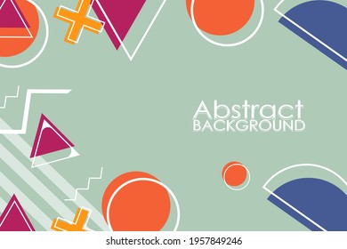 Vector illustration of memphis retro styled geometric shaped template. Perfect for backgrounds for magazine cover, Banner, Poster, Wallpaper.