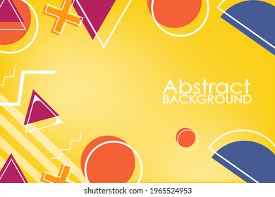 Vector illustration of memphis retro styled geometric shaped template. Perfect for backgrounds for magazine cover, Banner, Poster, Wallpaper.