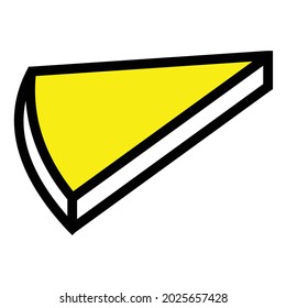 Vector illustration of memphis style design template with geometric pizza slice shape