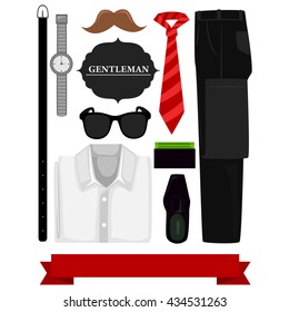 Vector Illustration of a Men Accessories Elements
