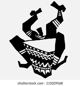 Vector illustration of men with African drums