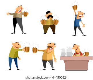 Vector illustration of a men with bear