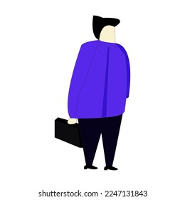 Vector illustration men goes to office, people character work, icon design template 