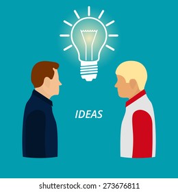 Vector illustration of men . The new idea.